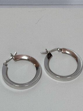 Classy Sterling Silver Hoop Earrings New